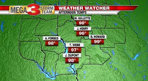 South ArkLaTex Weather Watcher Highs